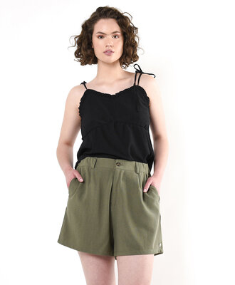 Short mujer verde lino